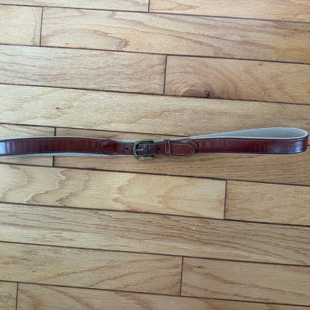 Men's Zep-Pro Mahi Mahi Embroidered Ribbon Belt with Leather Tabs Size 46